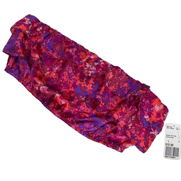 🆕 FOREVER 21 Pink & Purple Tube Top Size Large - Picture 2 of 5